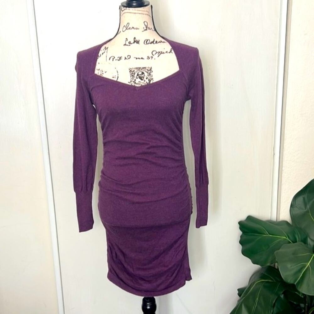 MODA International Purple Cotton Long Sleeve Bodycon size Medium